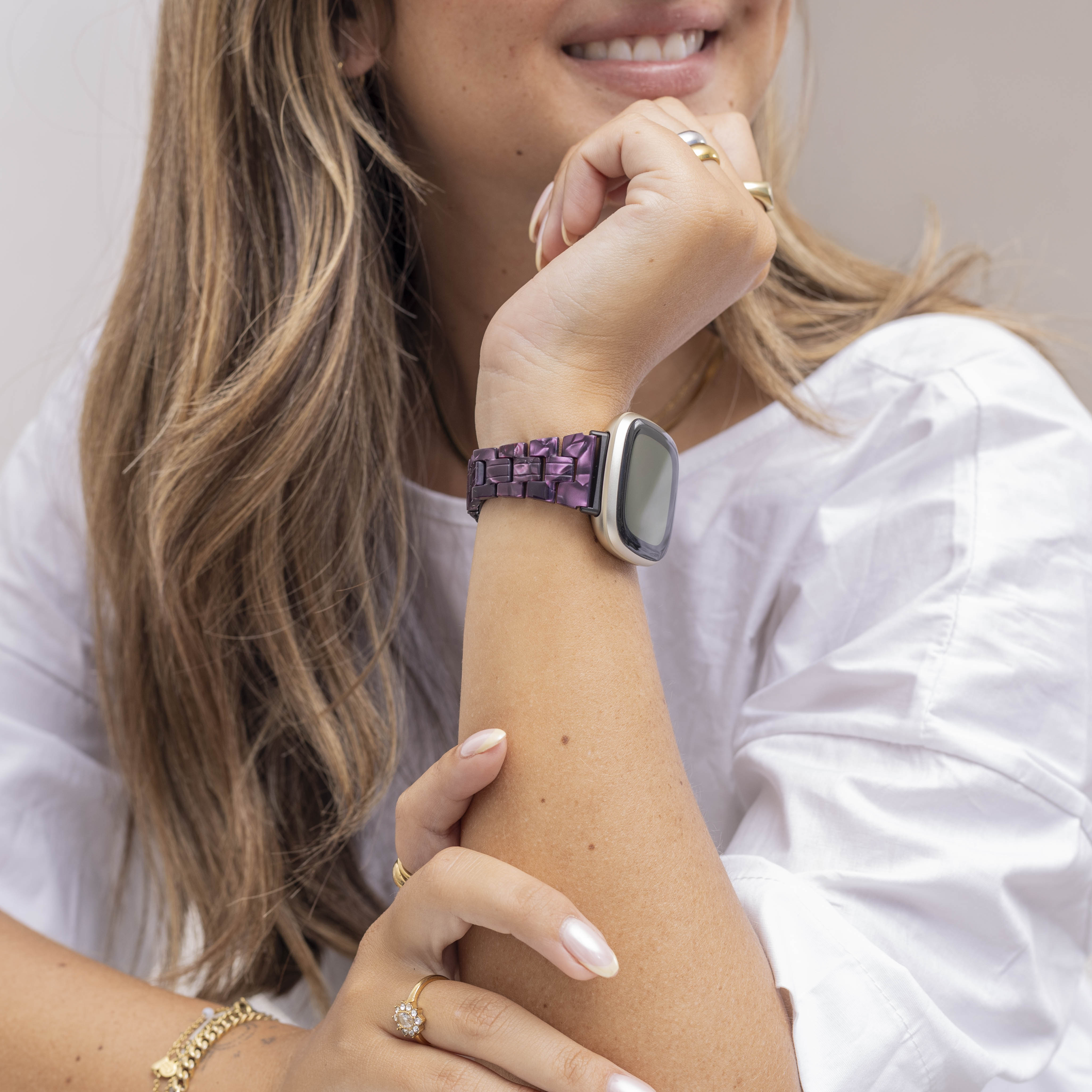 Fitbit Sense Resin Strap (Black/Purple)