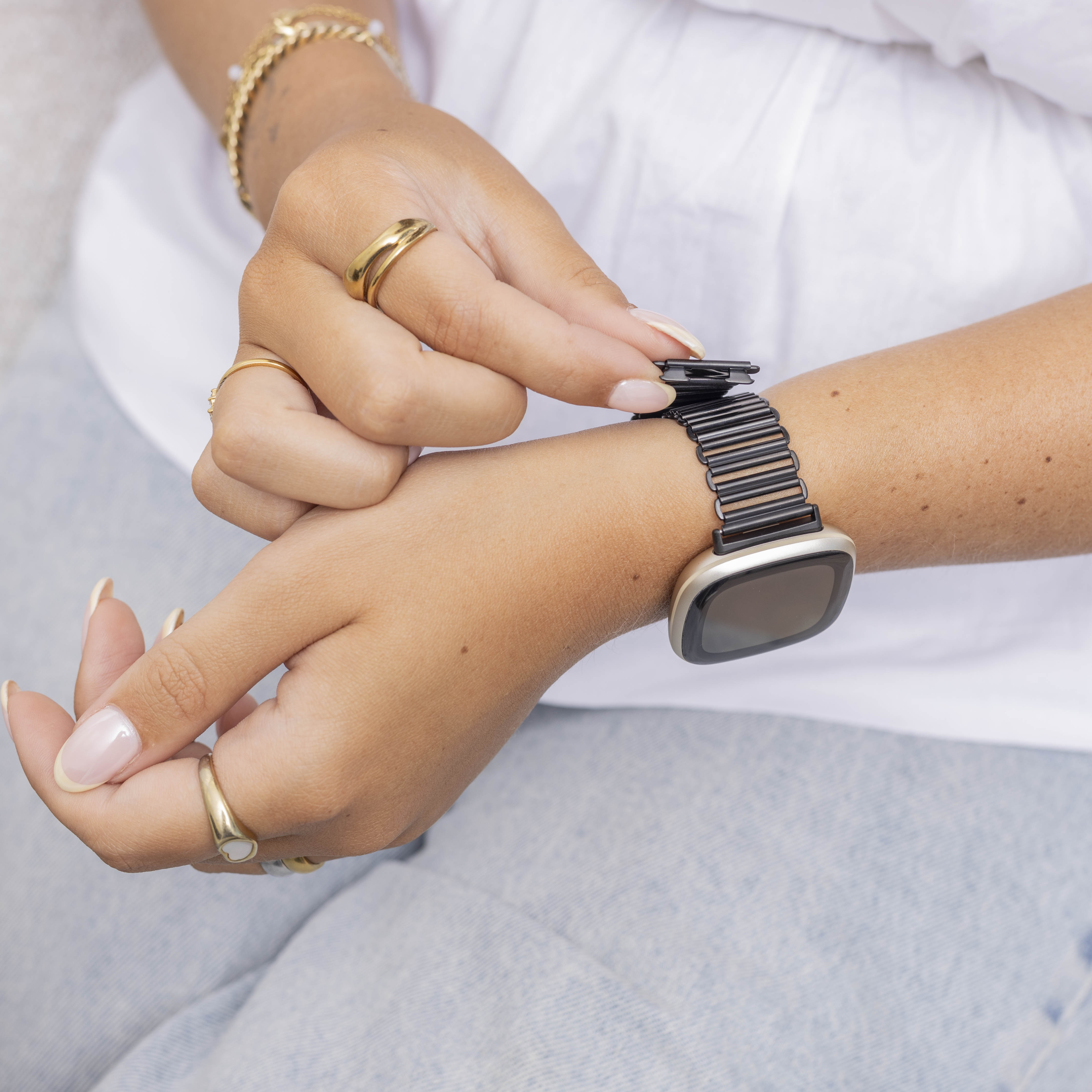 Fitbit Versa 3 Steel Loop Strap (Black)