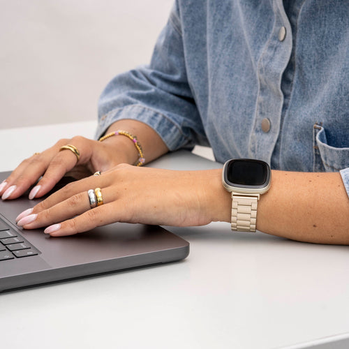 Fitbit Versa 3 Steel Strap (Champagne Gold)