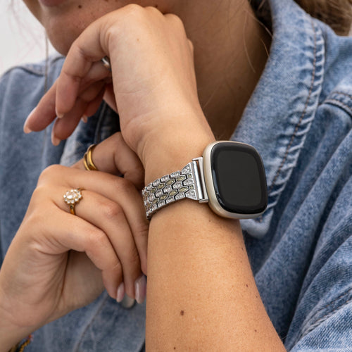 Silver Diamond Fitbit Versa 3 Strap