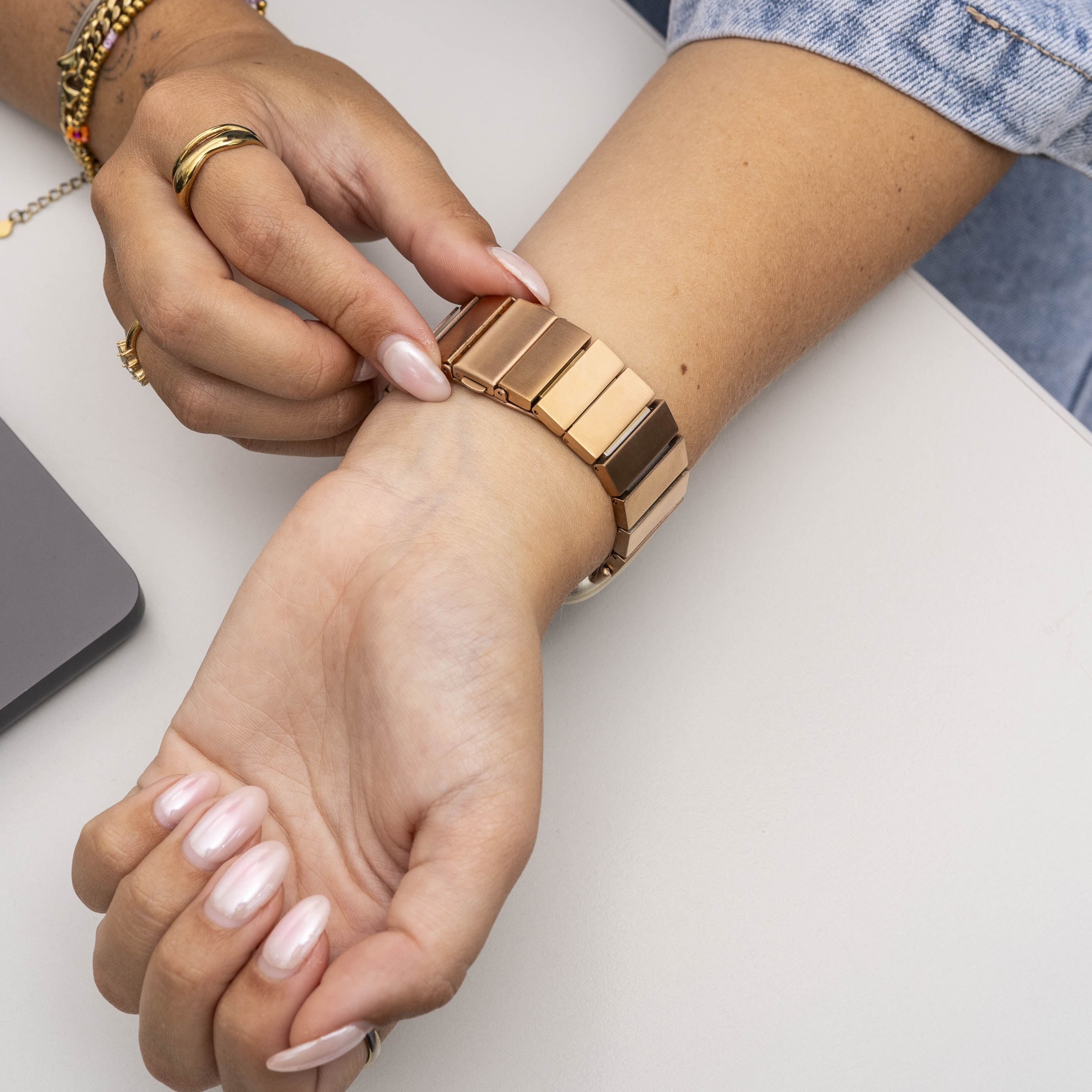 Fitbit Sense Metal Strap (Rose Gold)