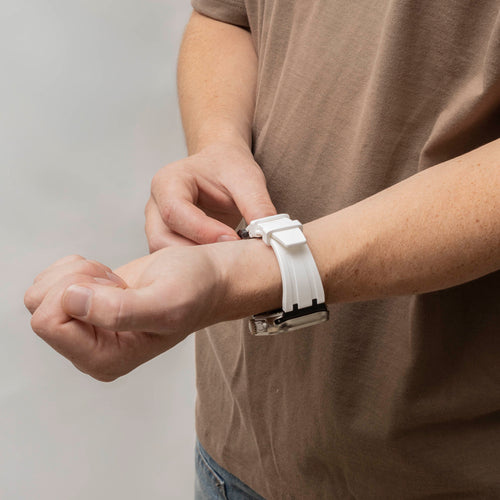 Bandz Apple Watch Silicone Strap 'Luxe Liquid' (White With Black)