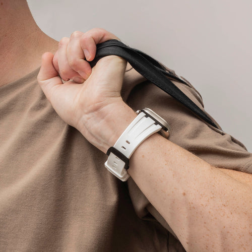 Bandz Apple Watch Silicone Strap 'Luxe Liquid' (White With Black)