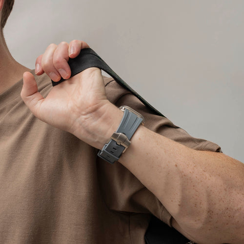 Apple Watch Luxury Liquid Silicone Strap (Dark Grey/Silver)