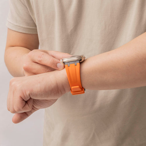Apple Watch Luxury Liquid Silicone Strap (Orange/Black)