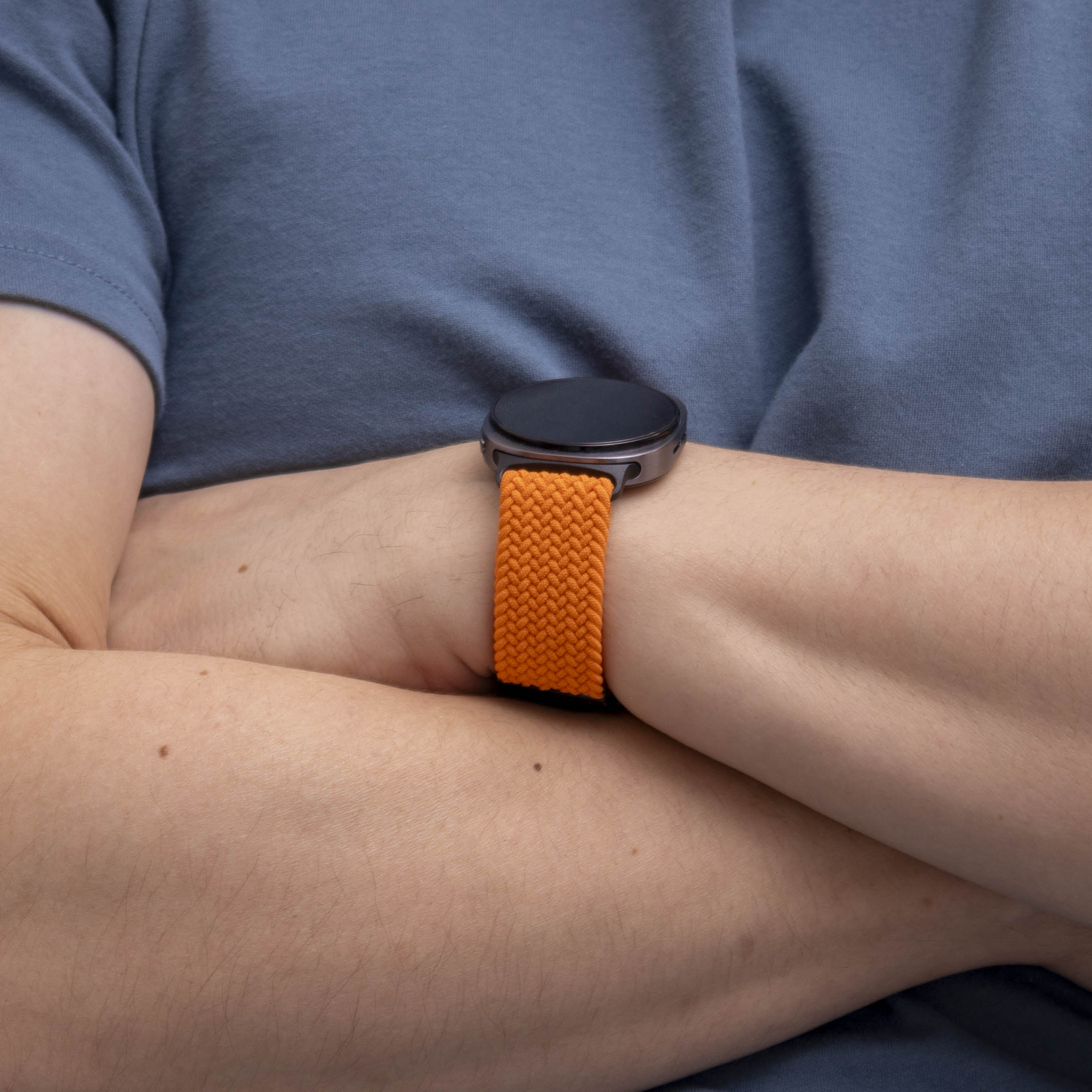 Samsung Galaxy Watch 8 - 44mm Braided Strap with P-Buckle (Orange)