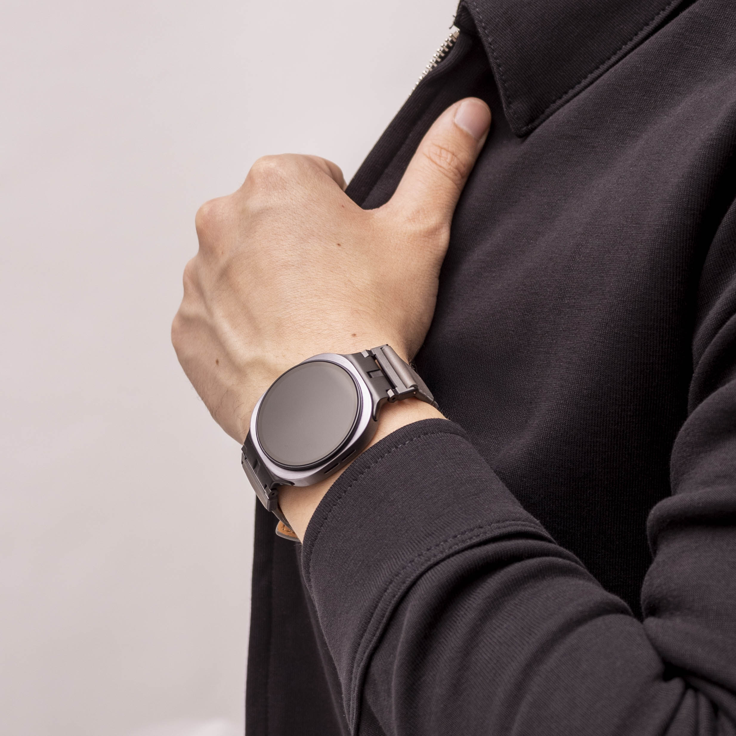 Samsung Galaxy Watch 8 Classic Premium Leather Strap (Grey)