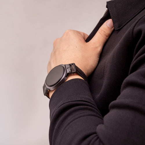 Samsung Galaxy Watch 8 - 44mm Premium Leather Strap (Black)