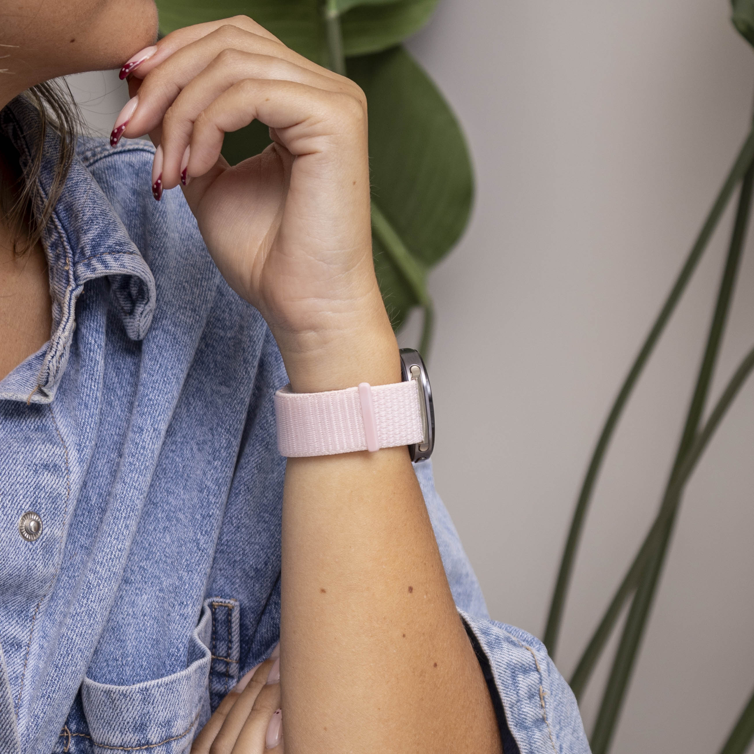 Samsung Galaxy Watch 8 Classic Nylon Strap (Light Pink)