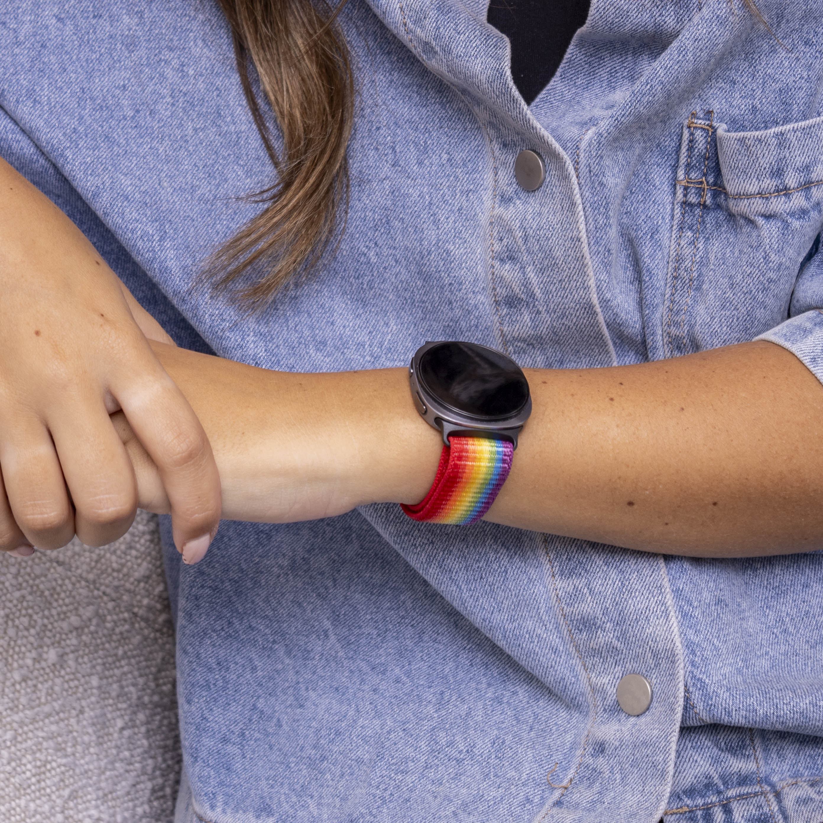 Samsung Galaxy Watch 8 - 44mm Nylon Strap (Rainbow)