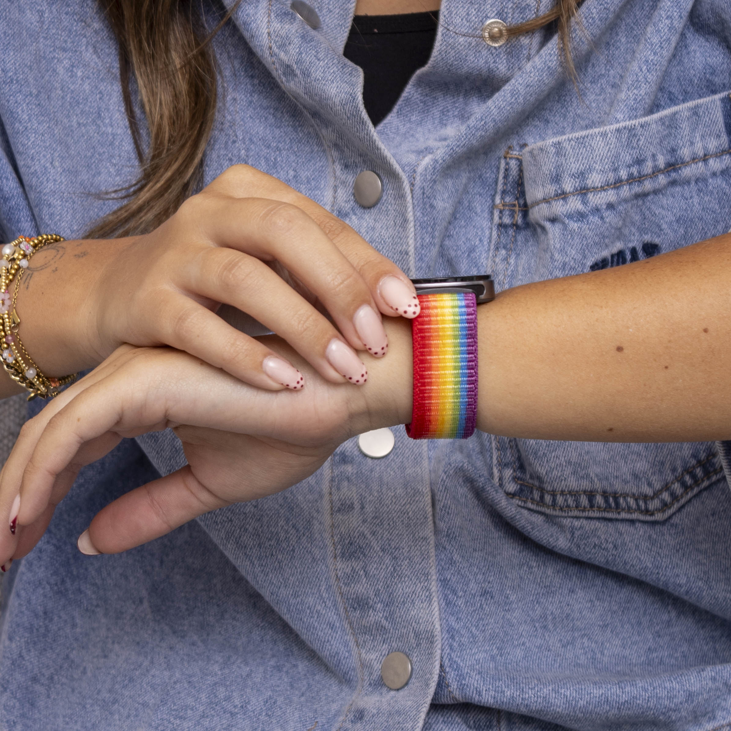 Samsung Galaxy Watch 8 Classic Nylon Strap (Rainbow)