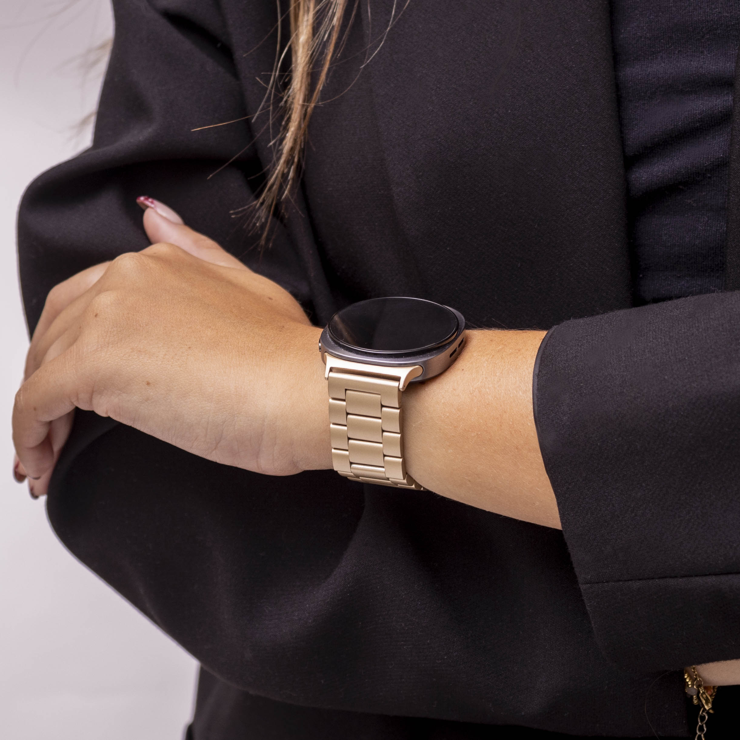 Bandz Samsung Galaxy Watch 8 - 44mm Steel Strap 'Classic' (Retro Gold)