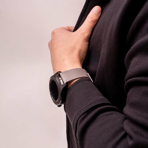 Amazfit Active Max Leather Strap 'One Push' (Grey)