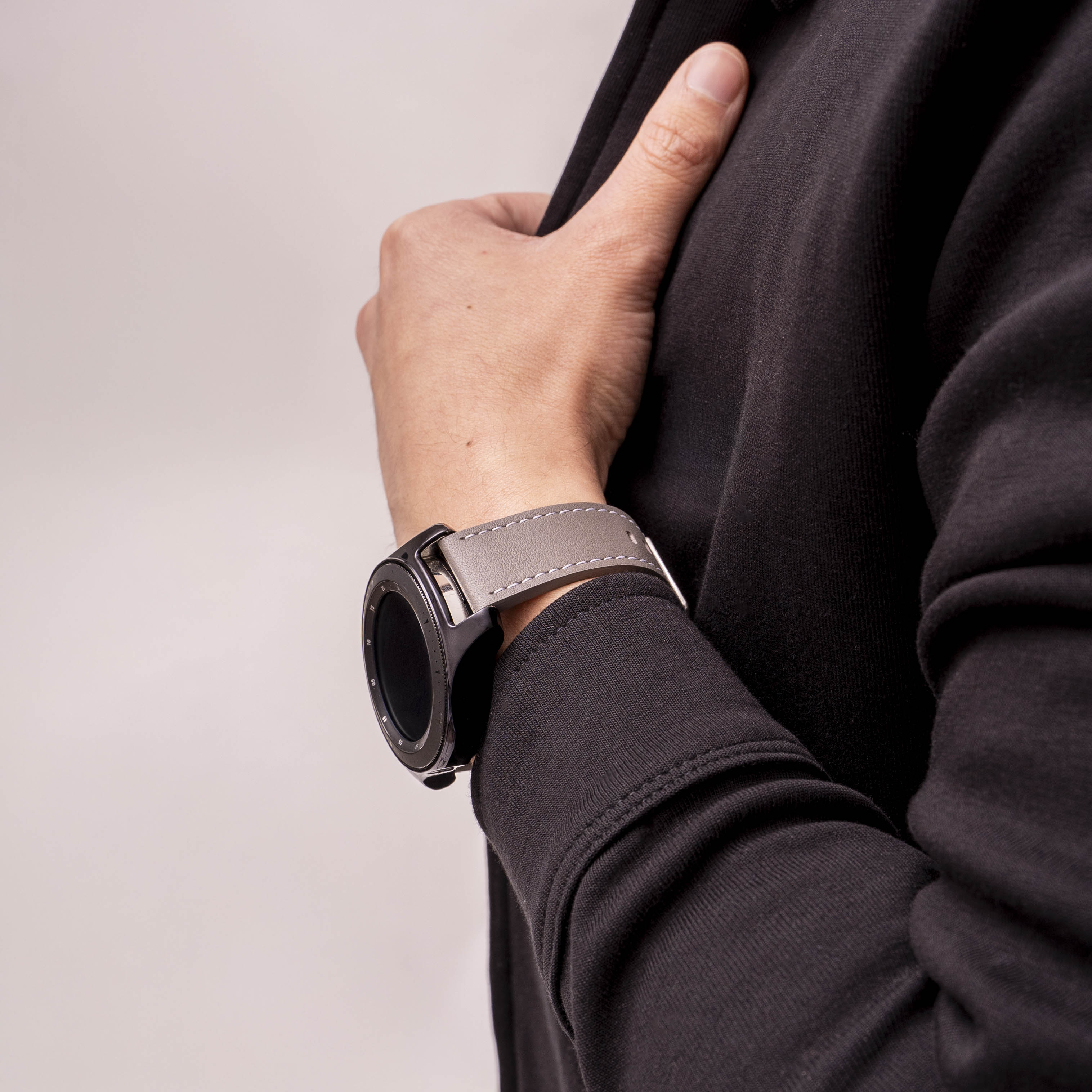 Amazfit Bip 5 'One Push' Leather Strap (Grey)