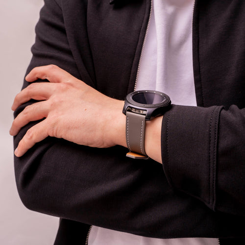 Amazfit Active Max Leather Strap 'One Push' (Grey)