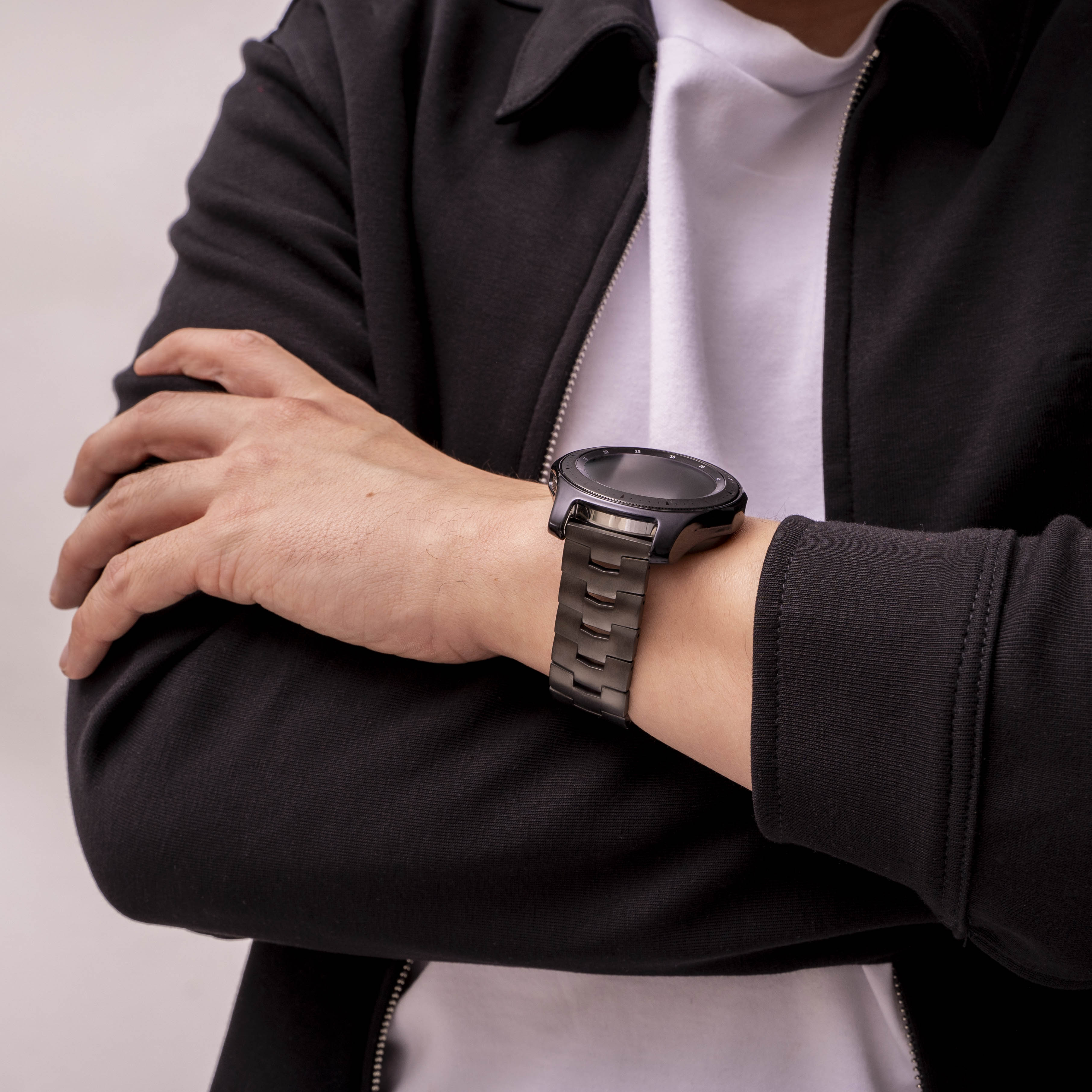 Fossil Gen 5 Titanium Grain Strap (Flat Clasp) (Graphite)