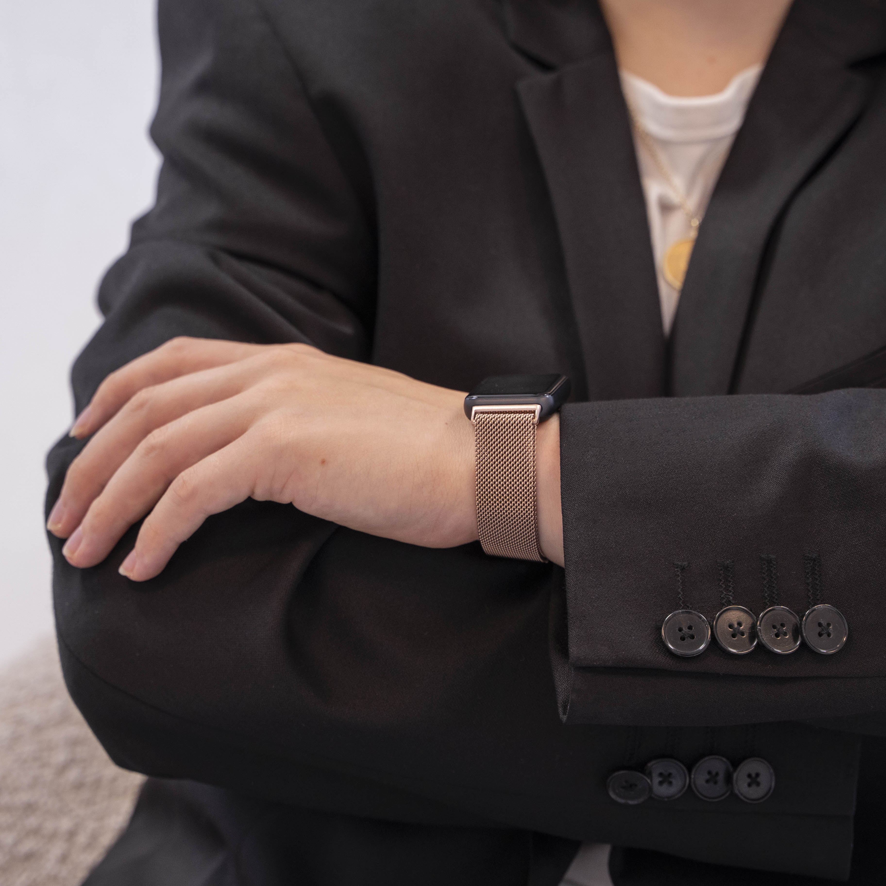 Samsung Galaxy Fit 3 Milanese Strap (Rose Gold)