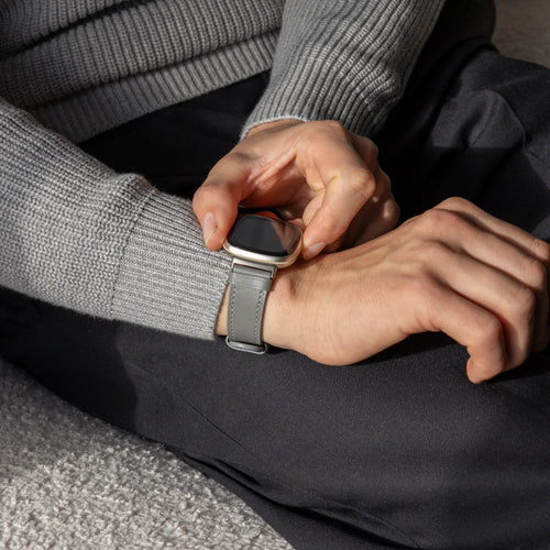 Fitbit Versa 3 Leather Strap (Grey)