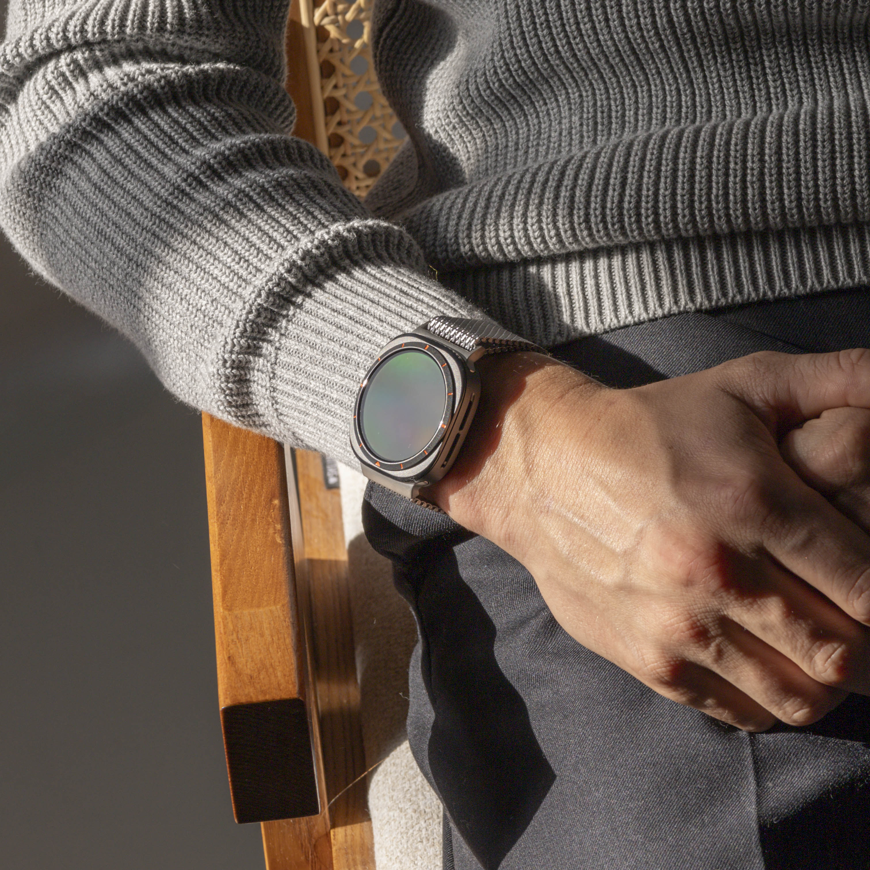 Samsung Galaxy Watch Ultra Milanese Strap with P-Buckle (Titanium)