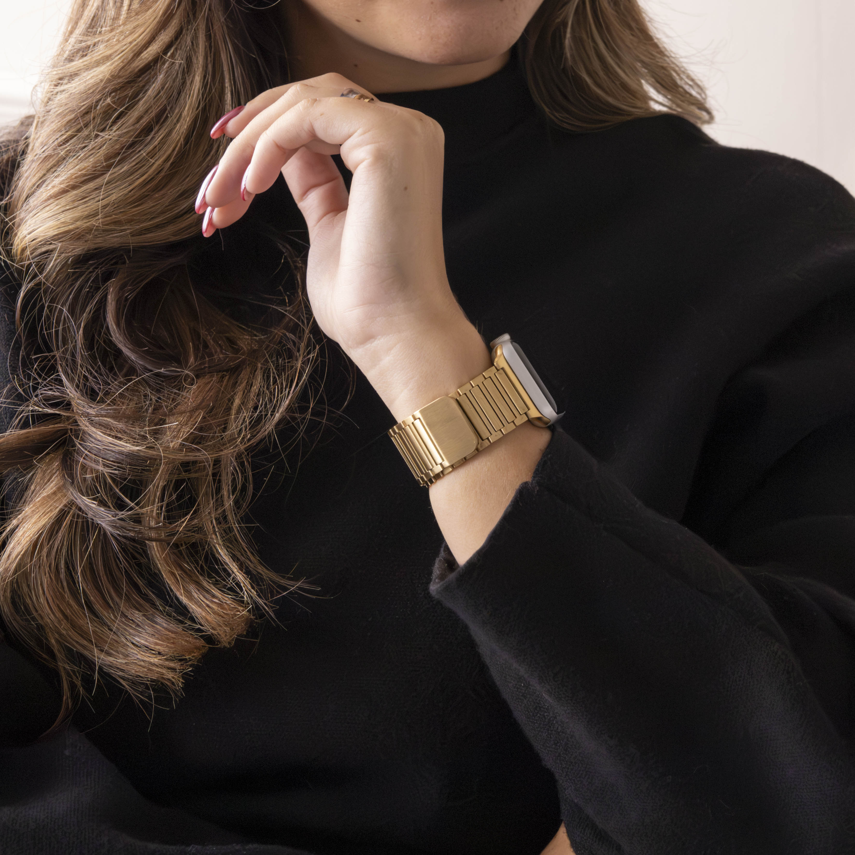 Bandz Apple Watch Magnetic Steel Strap 'Deluxe' (Gold)