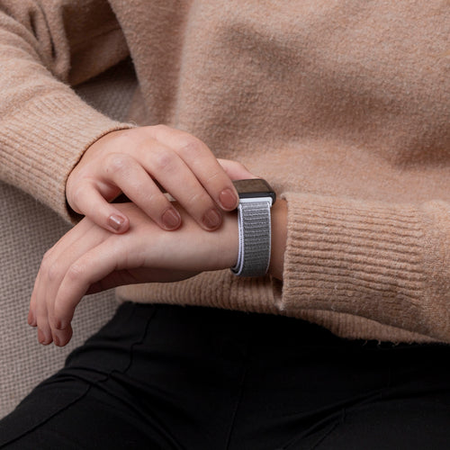 Samsung Galaxy Fit 3 Nylon Strap (White-Grey)