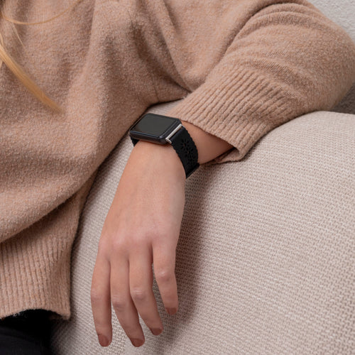 Samsung Galaxy Fit 3 Silicone Strap with Pattern (Black)