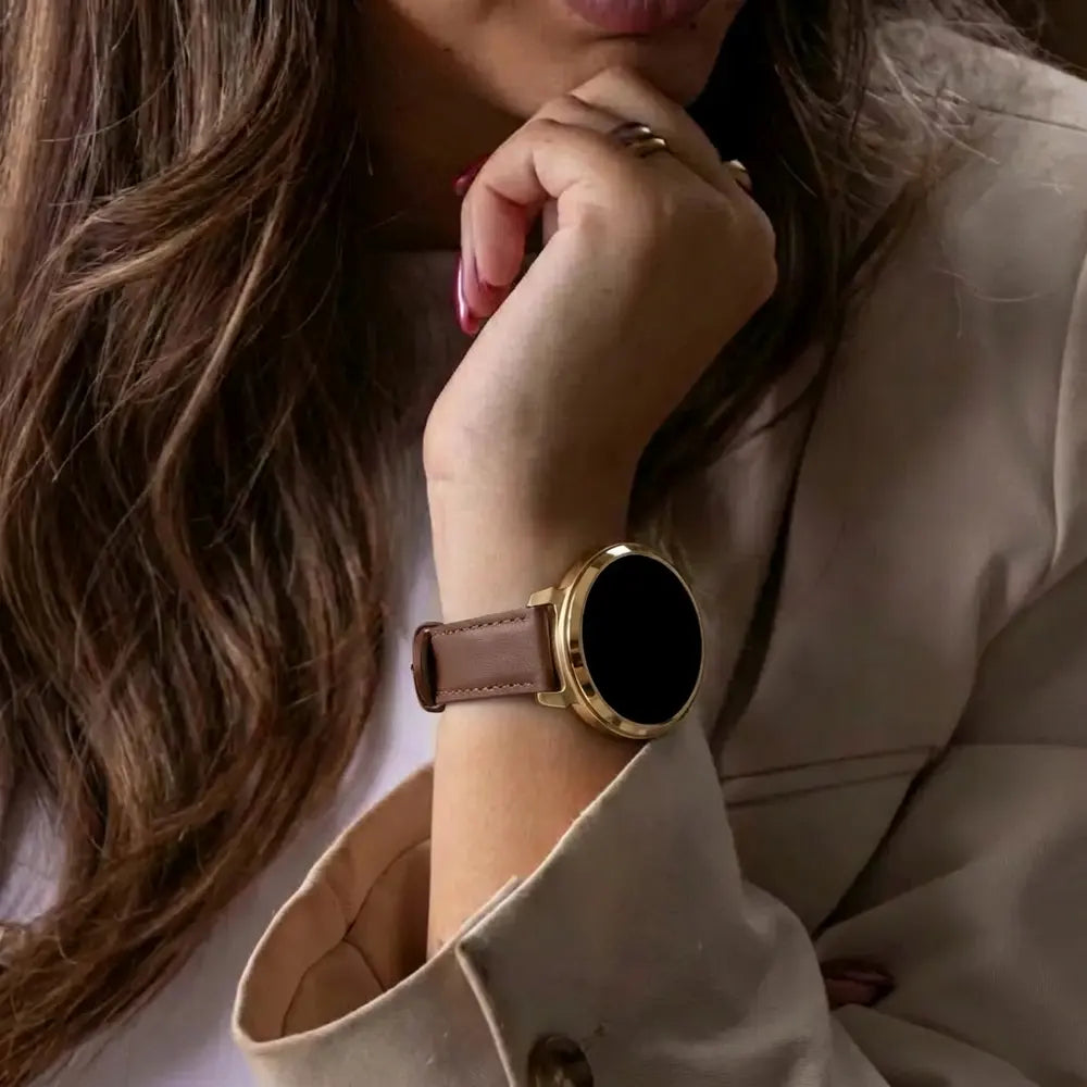 Bandz Garmin Lily 2 Leather Strap 'Classic' (Brown)