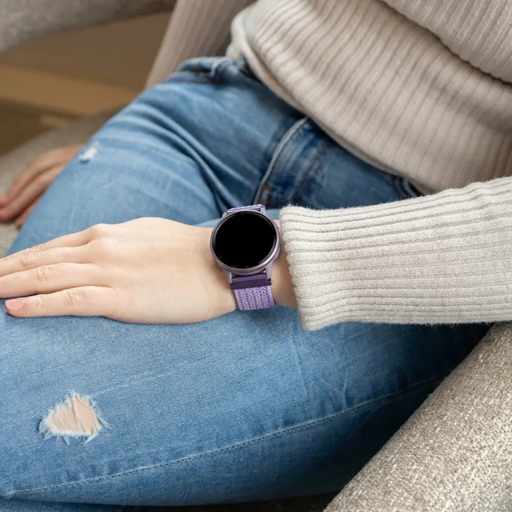 Bandz Garmin Vivomove Style Woven Nylon Strap (Light Purple)