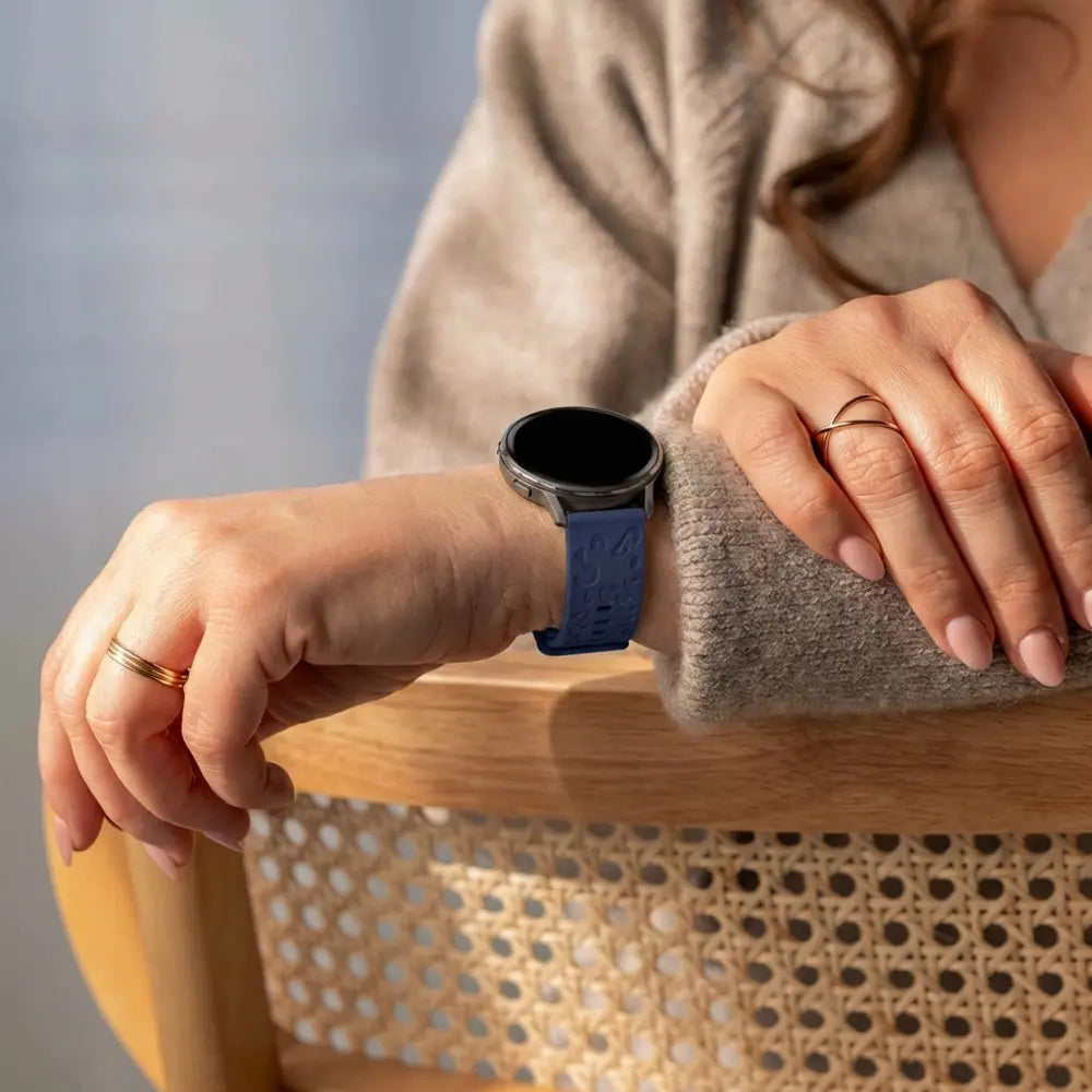 Bandz Garmin Vivoactive 6 Silicone Strap 'Leopard' (Dark Blue)