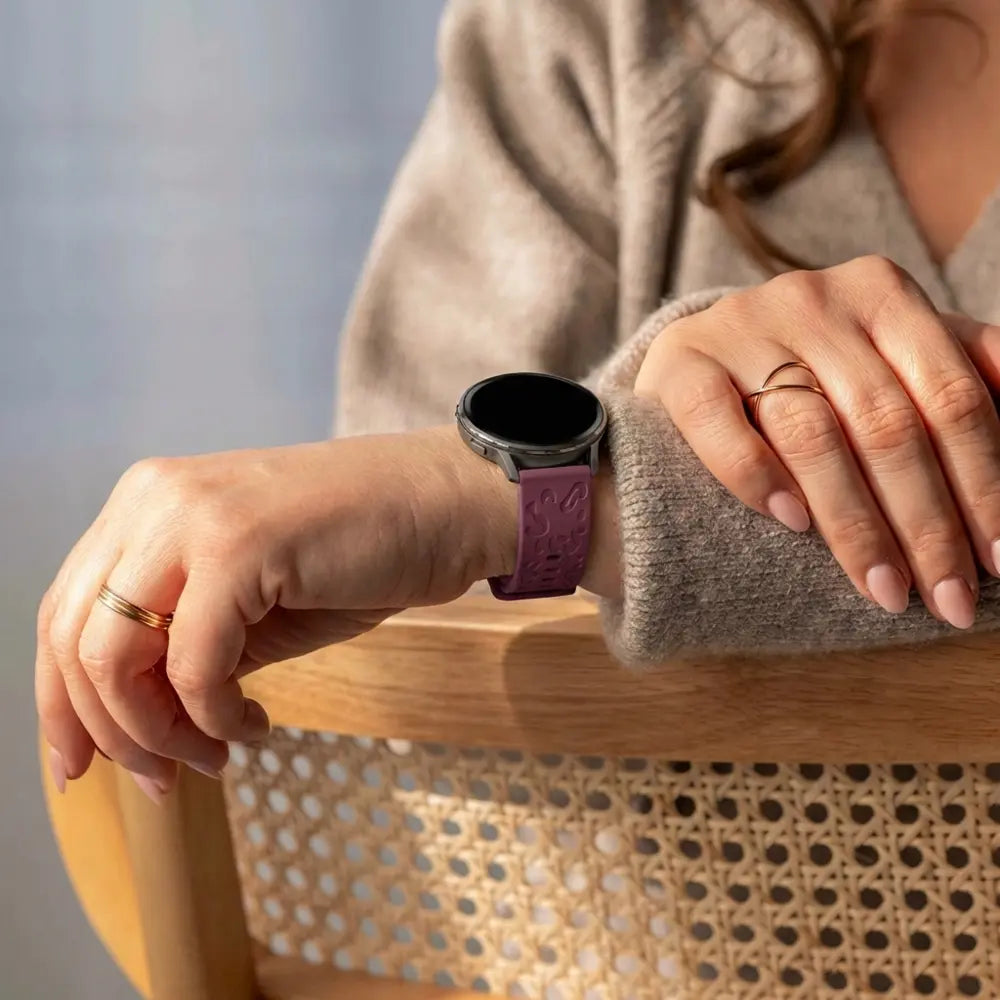 Bandz Garmin Vivoactive 6 Silicone Strap 'Leopard' (Wine Red)