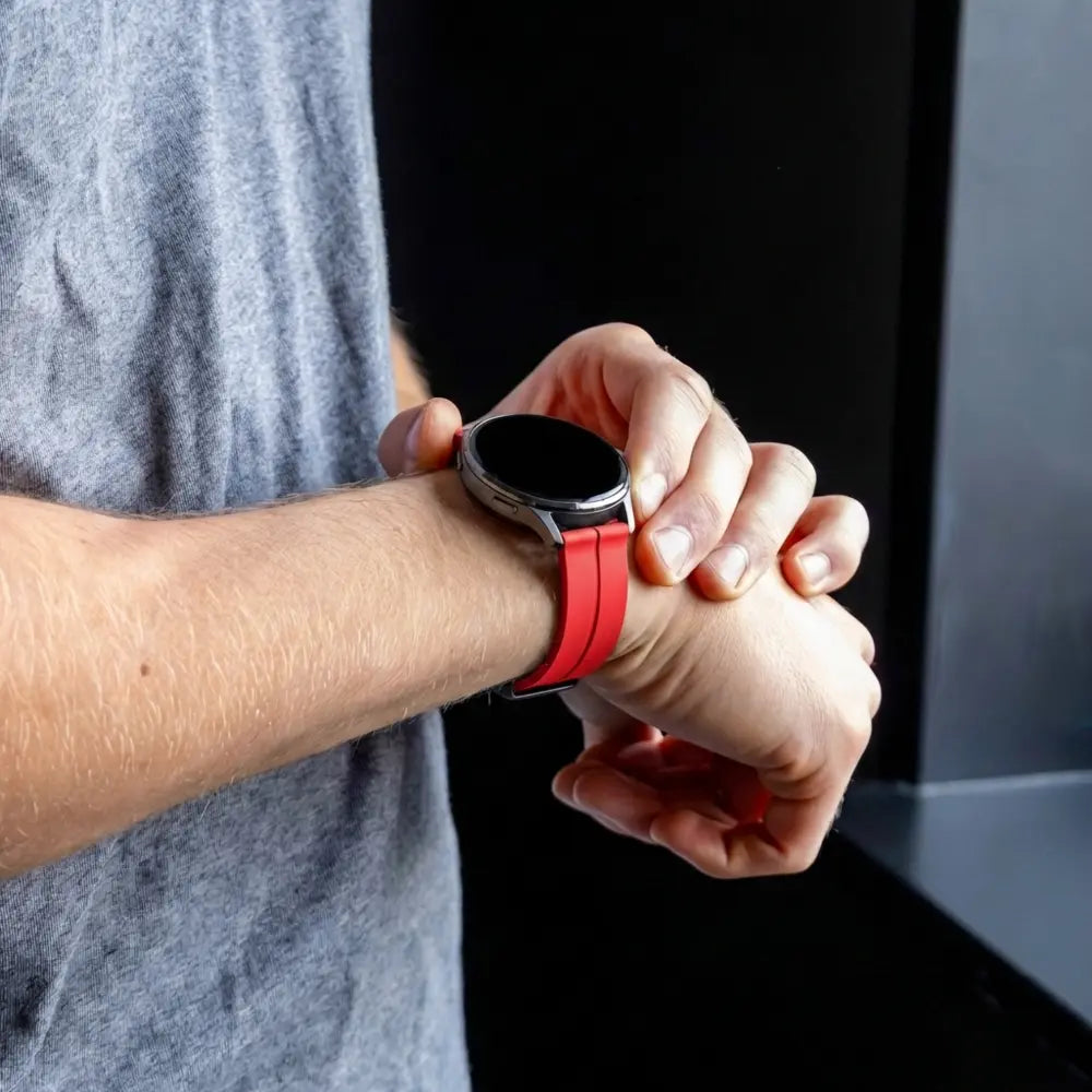 Bandz Garmin Vivoactive 6 Silicone Strap with D-Buckle (Red)