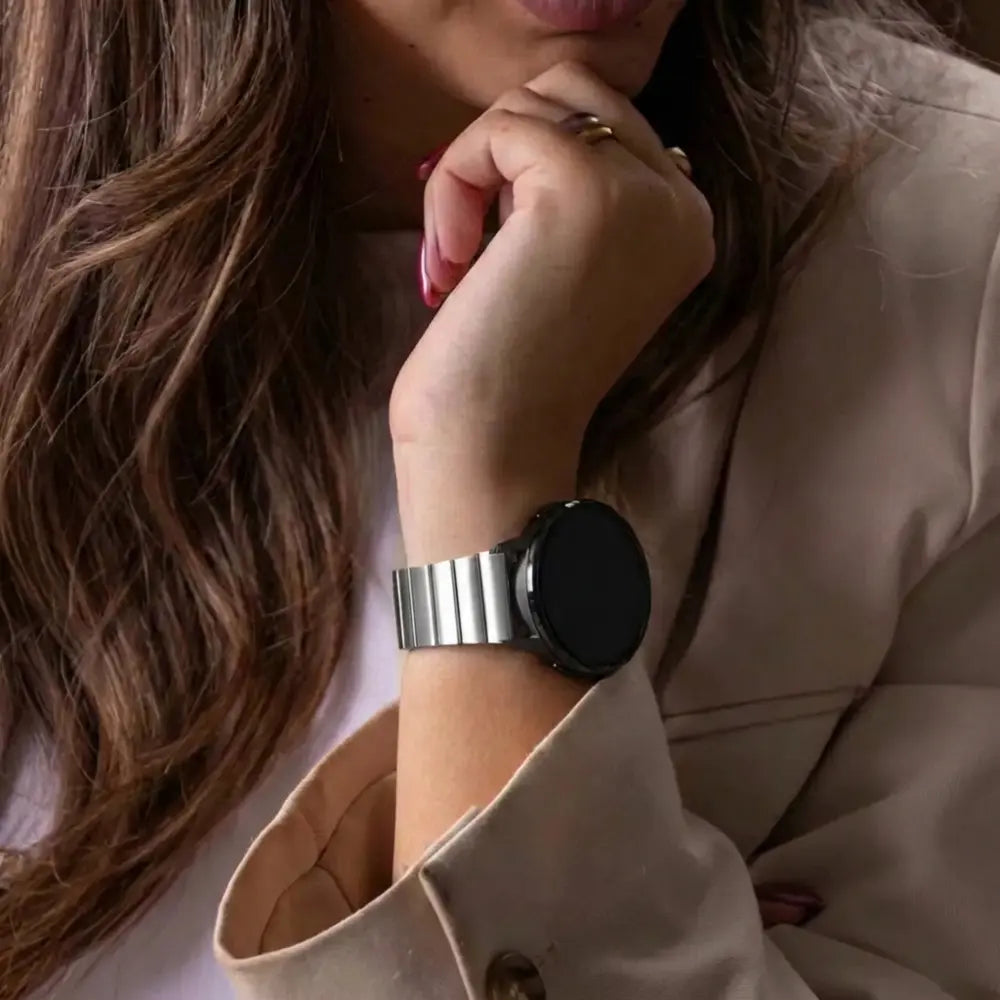 Bandz Garmin Vivoactive 6 Steel Strap 'One Bead' (Silver)