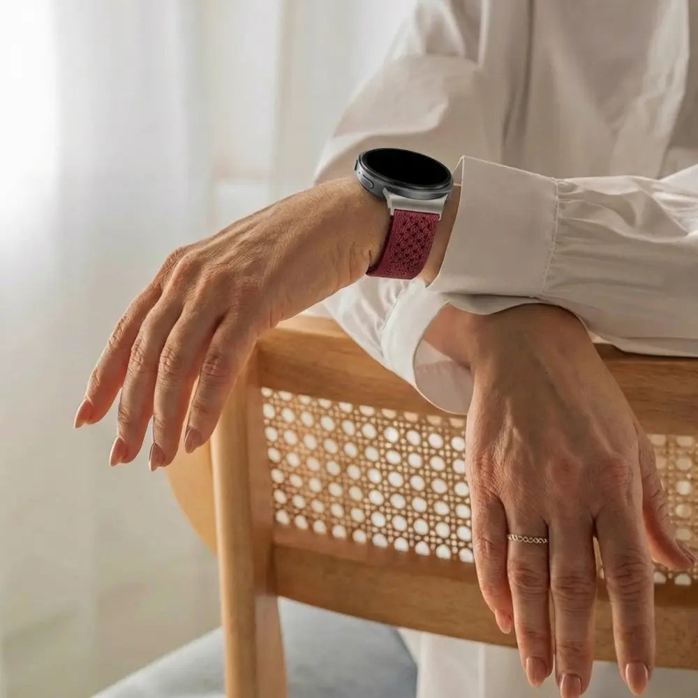 Bandz Samsung Galaxy Watch 8 - 40mm Vintage Nylon Strap (Wine Red)