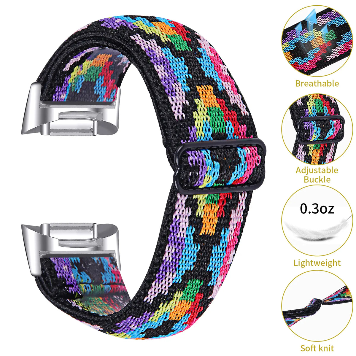 Fitbit Charge 6 Elastic Strap (Colourful)