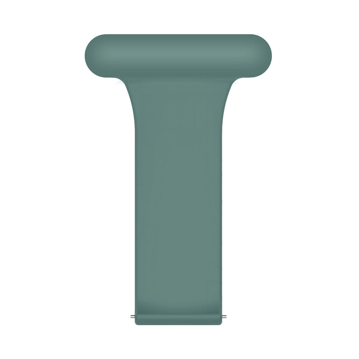 Silicone Nurse Fob, green, laid flat, separate parts, direct top view