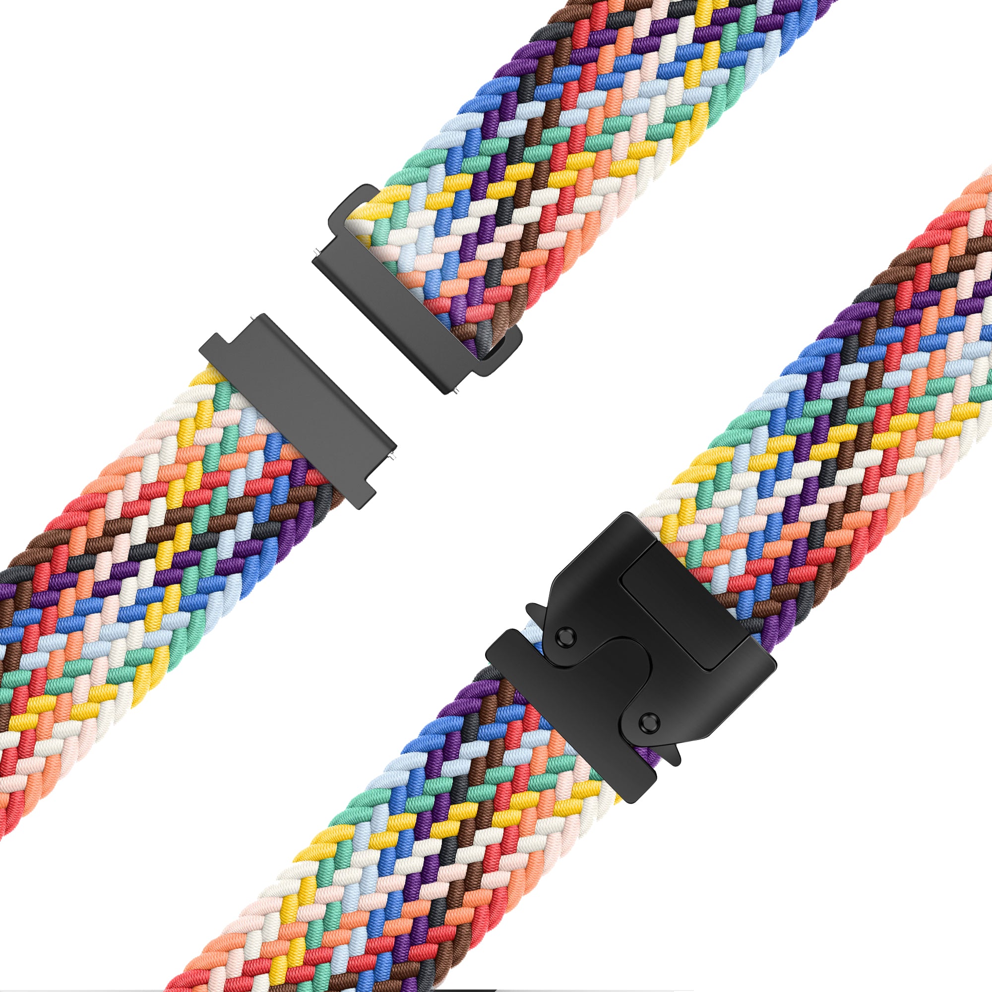 Bandz Garmin Venu 4 - 41mm Braided Strap 'Parachute' (Rainbow)
