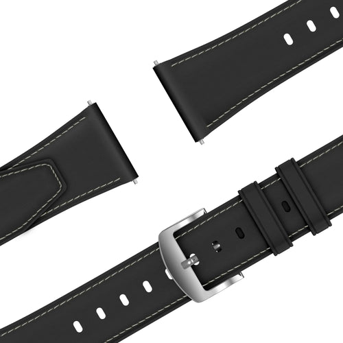 Bandz Gard Pro Health 4 smartwatch Leather Strap 'Easy Fit' (Black)