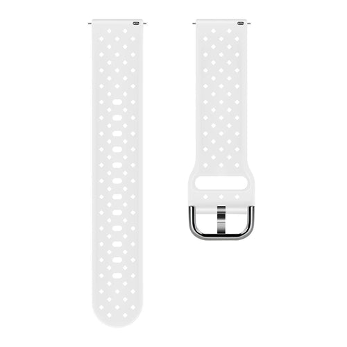 Braided Silicone Strap, white, laid flat, separate parts, direct top view