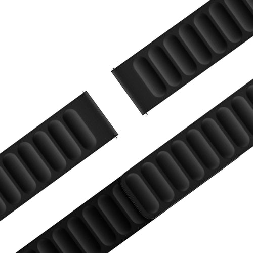 Nylon Magnetic Woven Strap, black, laid flat, separate parts, direct top view