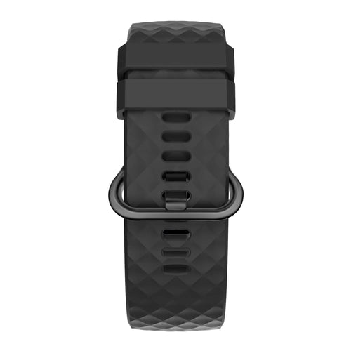 Silicone Strap 'Classic', black, laid flat, separate parts, direct top view