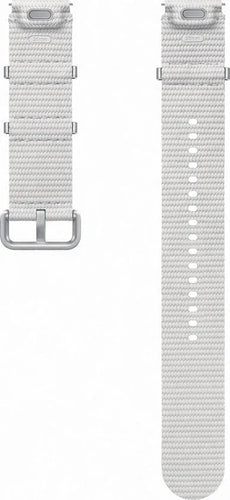 Nylon Athleisure Strap, silver, laid flat, separate parts, direct top view