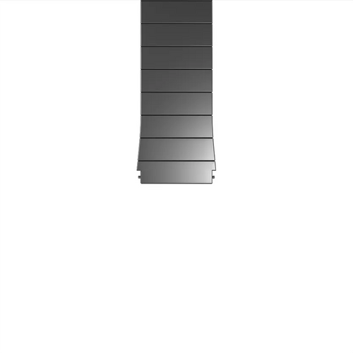 Luxury Titanium Strap, graphite, laid flat, separate parts, direct top view