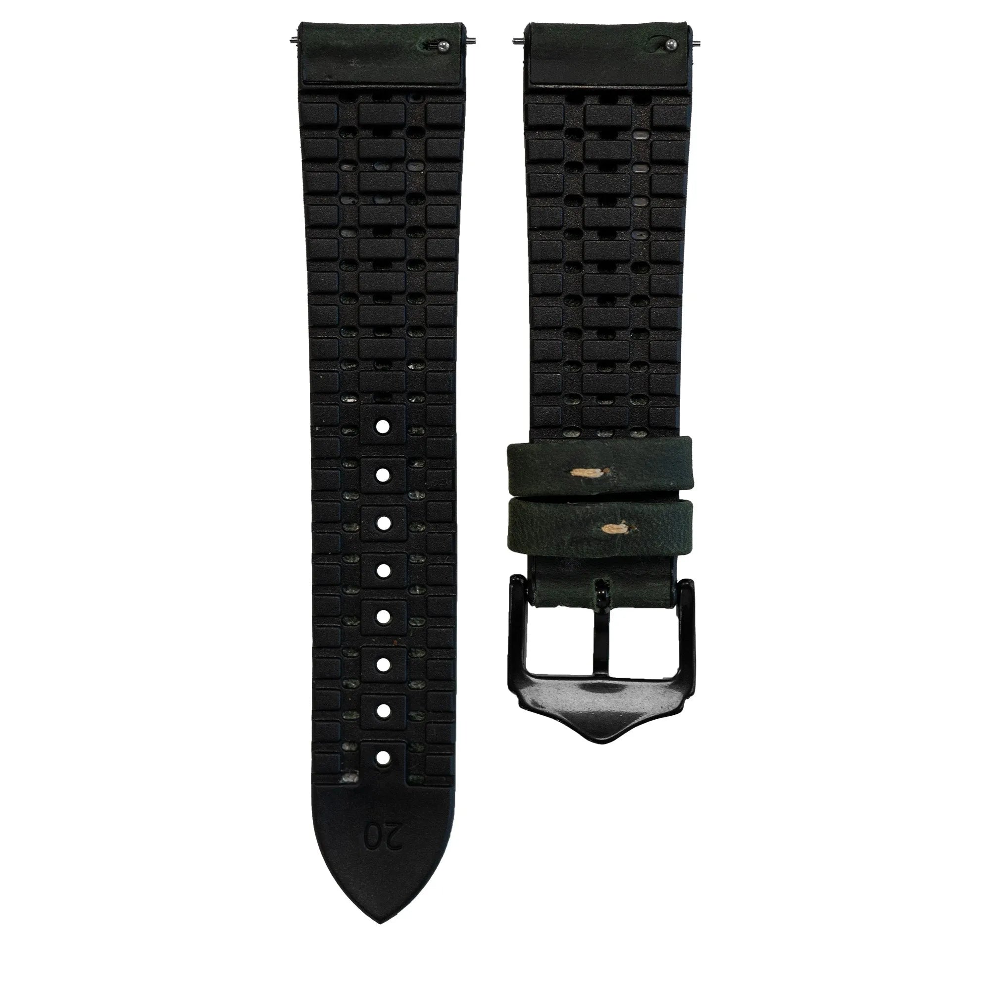 Coros Apex 2 Leather / Silicone Strap (Green)