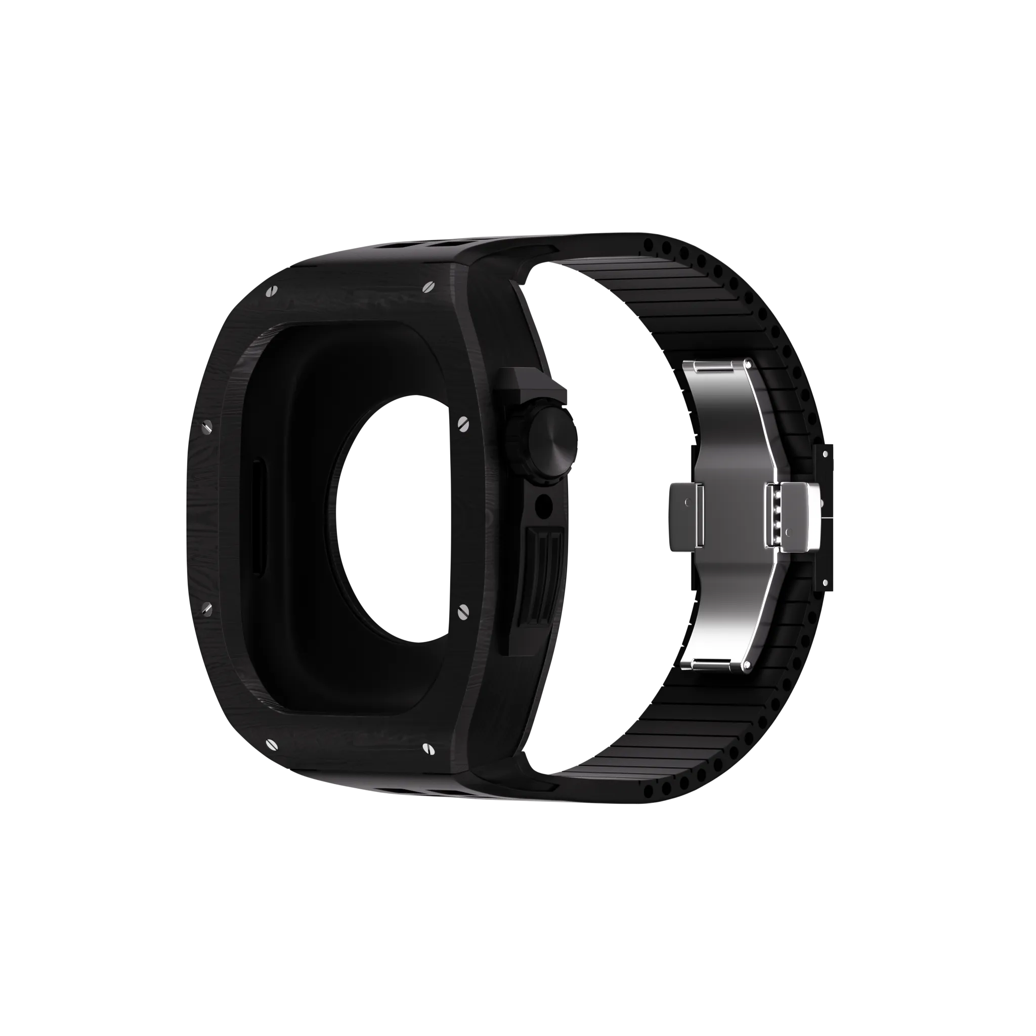 Reqior Apple Watch 45mm Polymer Case with Rubber Strap (Carbon Black)