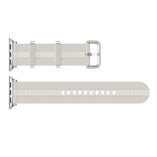 Silicone Active Strap, starlight, laid flat, separate parts, direct top view
