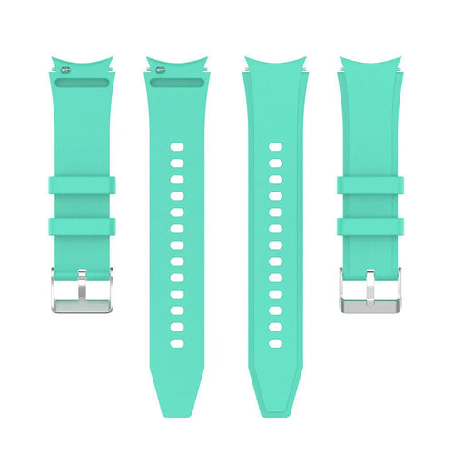 Silicone Strap 'Perfect Fit', aqua, laid flat, separate parts, direct top view