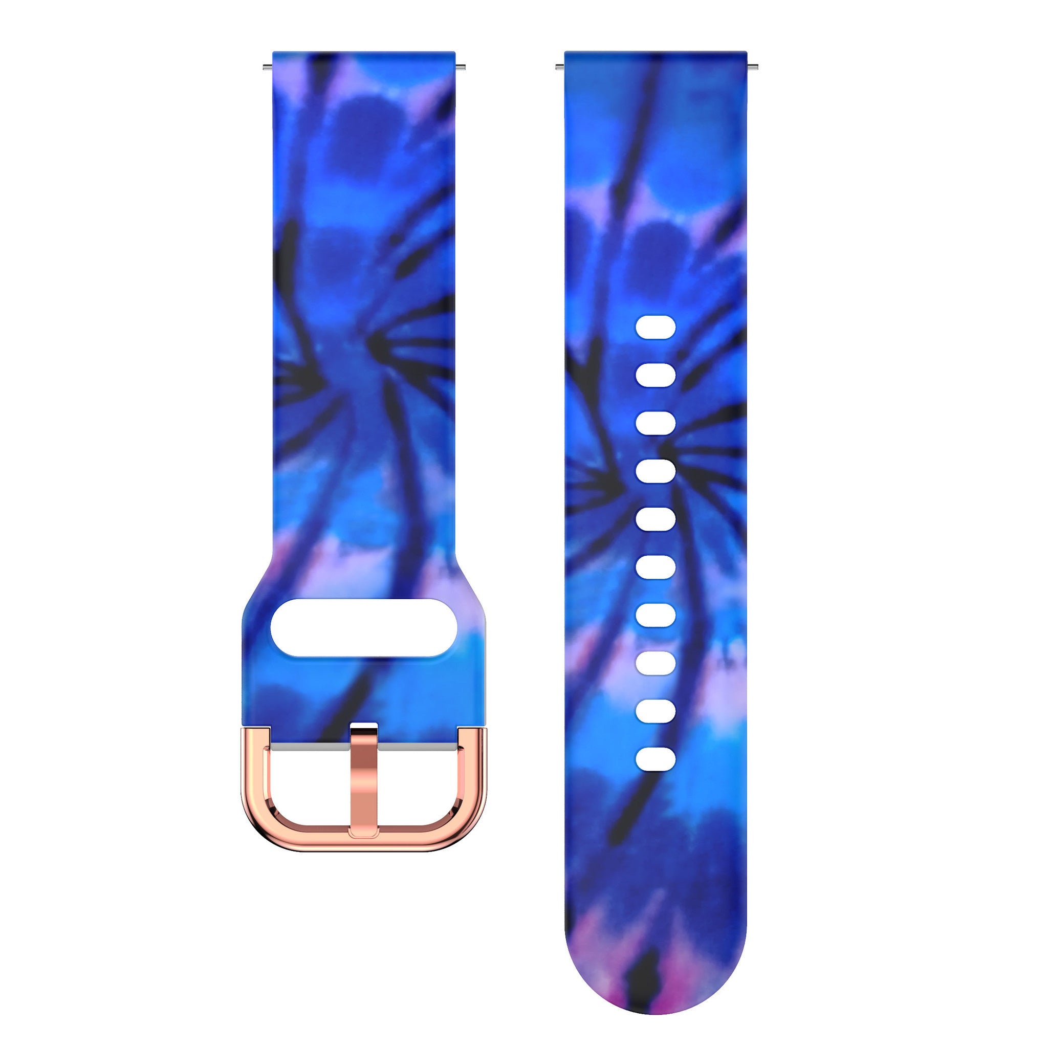 Print Silicone Strap, laid flat, separate parts, direct top view