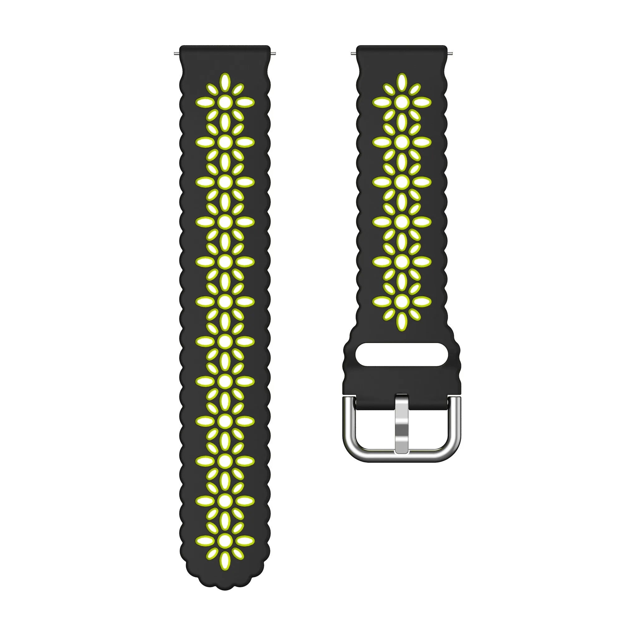 Amazfit Bip U (Pro) Patterned Silicone Strap (Black/Green)