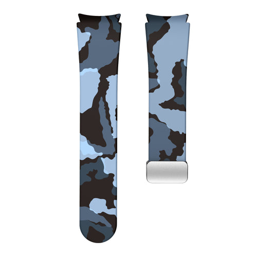 Silicone Magnetic Patterned Strap, laid flat, separate parts, direct top view