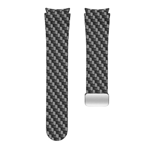 Silicone Magnetic Patterned Strap, laid flat, separate parts, direct top view